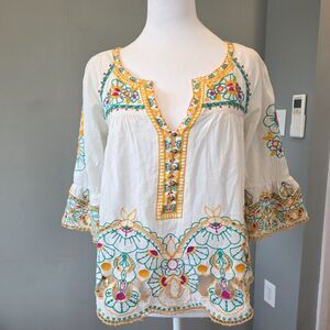 Akemi + Kin Cotton Top Small. Cotton Boho Feminine Festival Peasant Cottage